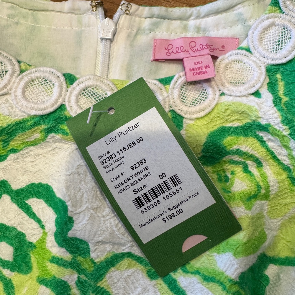 Lily Pulitzer Mila Shift Dress Resort White Heartbreakers - Picture 3 of 3